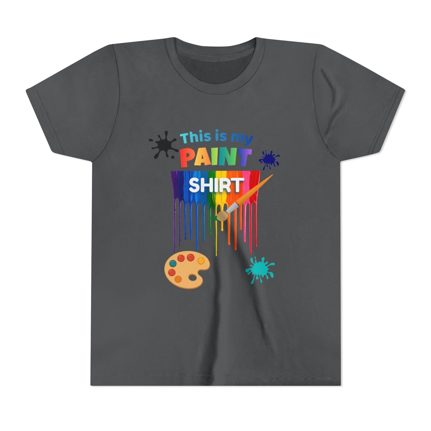 This Is My Paint Shirt Youth Tee | Rainbow Paint Drip Art Palette