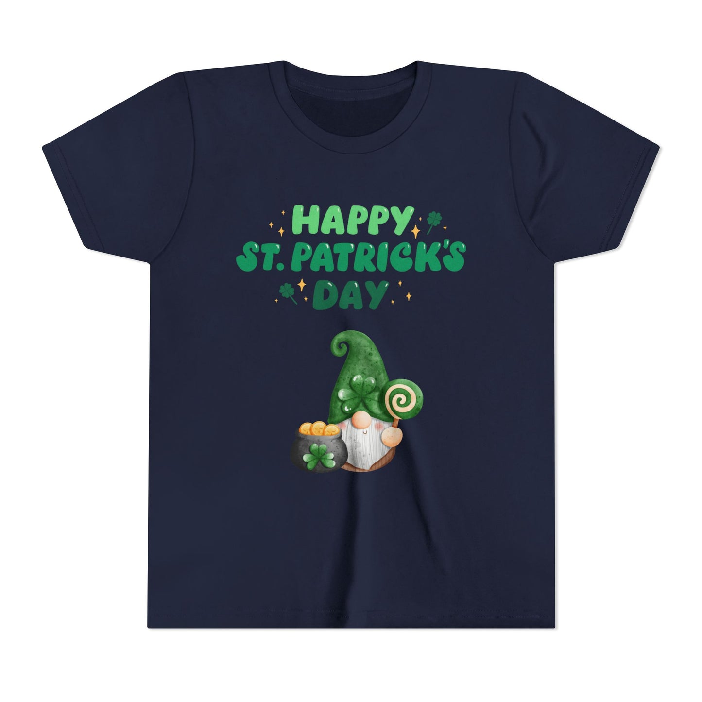 Happy St. Patrick's Day Gnome Youth Tee | Shamrock, Pot of Gold