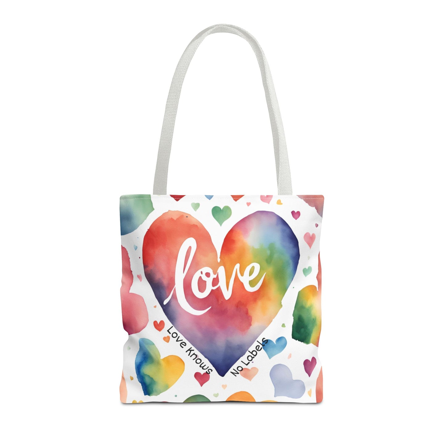 Love Knows No Labels - Hearts, Hearts, Hearts Tote Bag - Embrace Every Difference