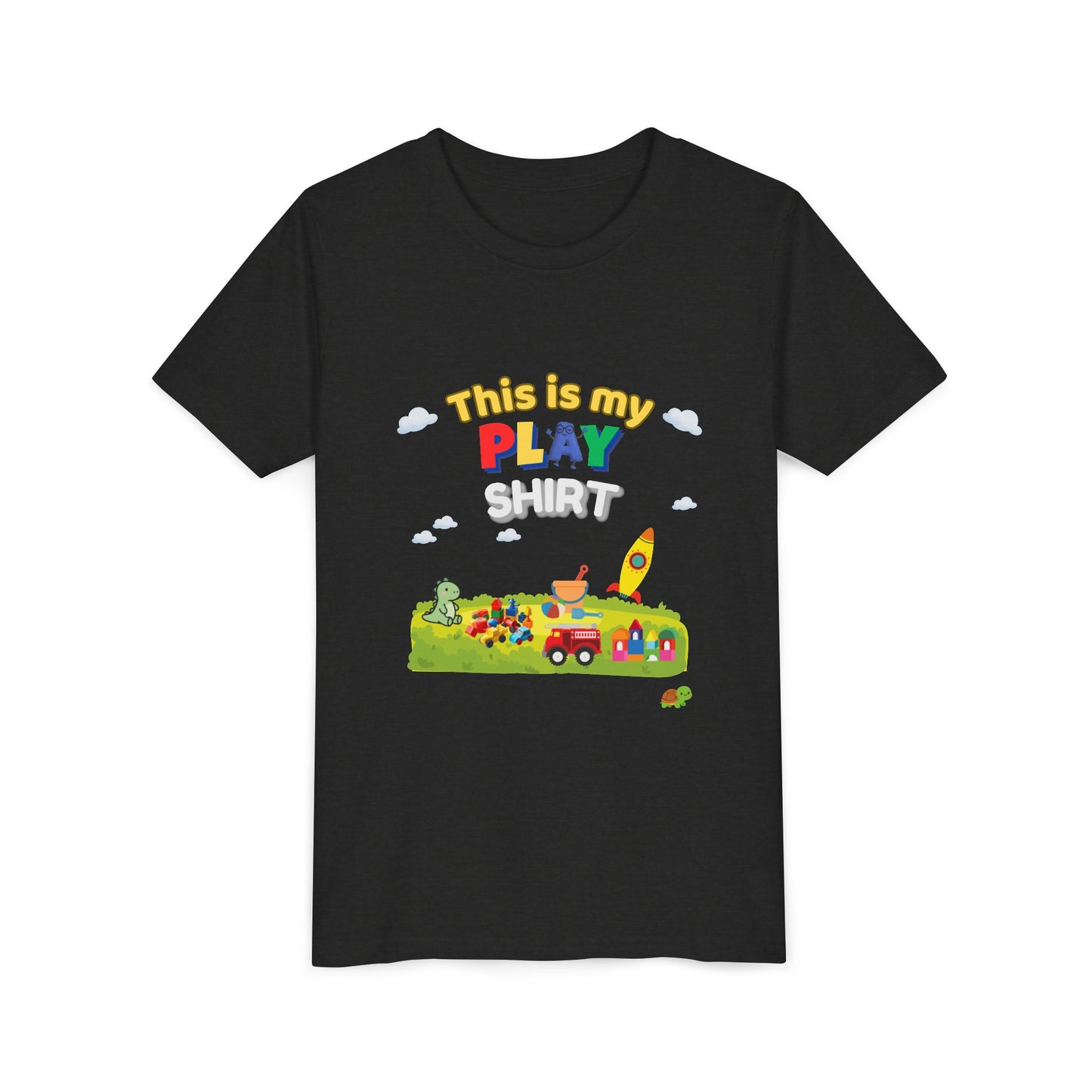 This is My Play Shirt Youth Tee | Toy Rocket, Blocks, Truck Kids Shirt