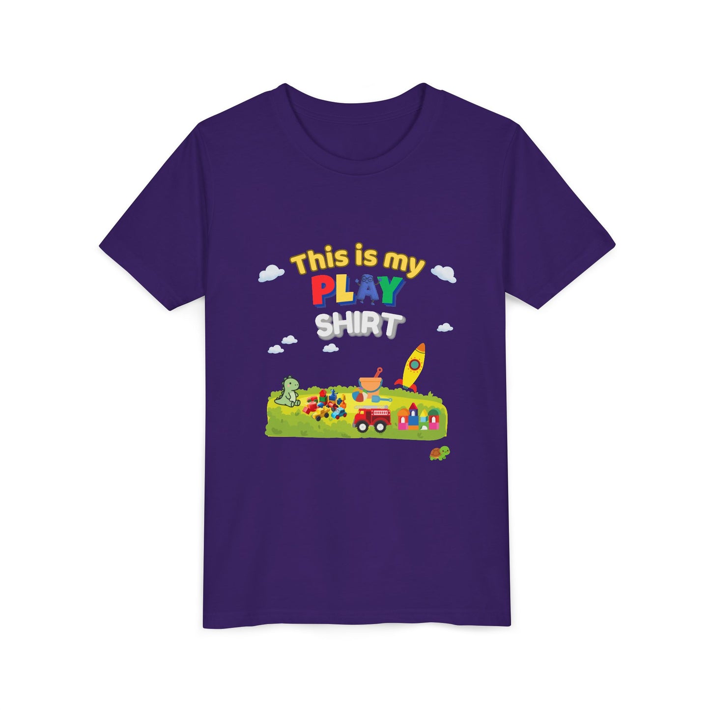 This is My Play Shirt Youth Tee | Toy Rocket, Blocks, Truck Kids Shirt